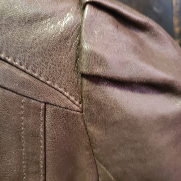 Mackage Brown Leather Jacket - Picture 8 of 8